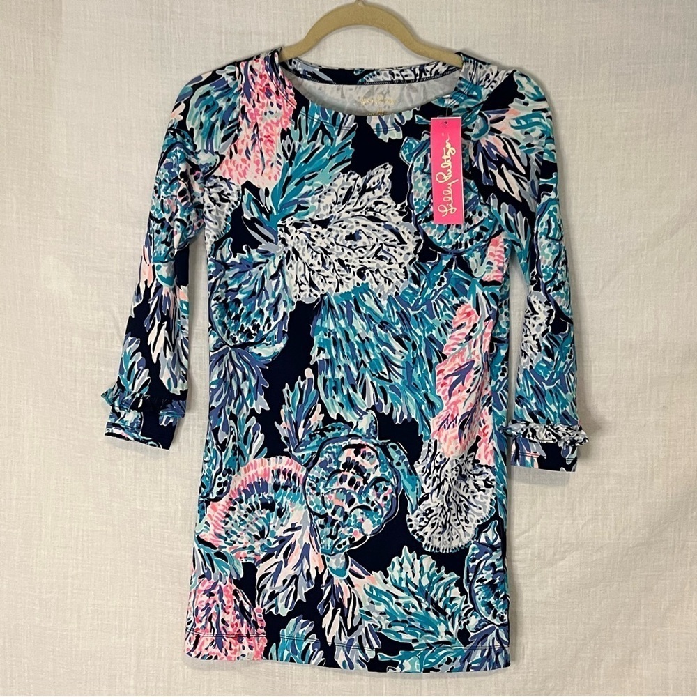 BRAND NEW Girl’s Lilly Pulitzer Sophie High Tide Long Sleeve Dress Size …